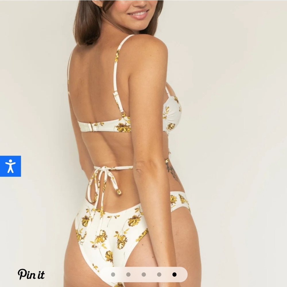 Montce Bikini Set- Gold Filigree Simone Top and Lulu Bottoms NWT - Picture 4 of 8
